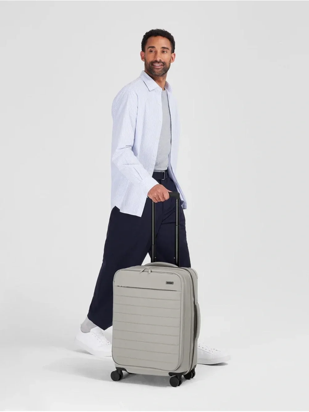 Away Light Gray Softside Bigger Carry-On Luggage Bag